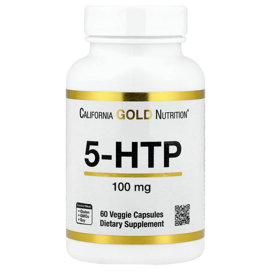 California Gold Nutrition, 5-HTP, 100 mg, 60 Veggie Capsules