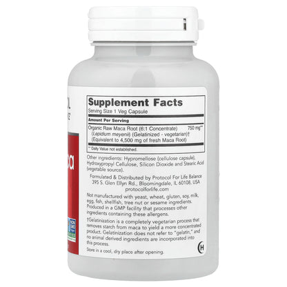 Protocol for Life Balance, Raw Maca, 750 mg , 90 Veg Capsules