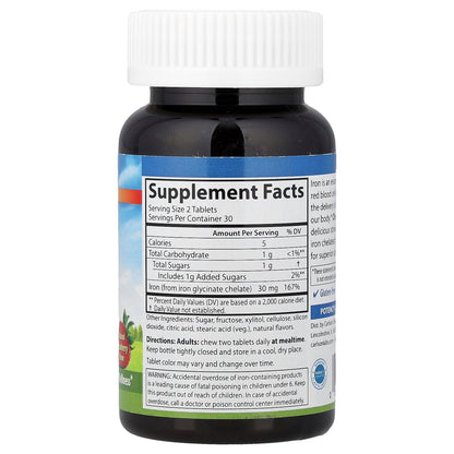 Carlson, Chewable Iron, Natural Strawberry, 60 Tablets (15 mg per Tablet)