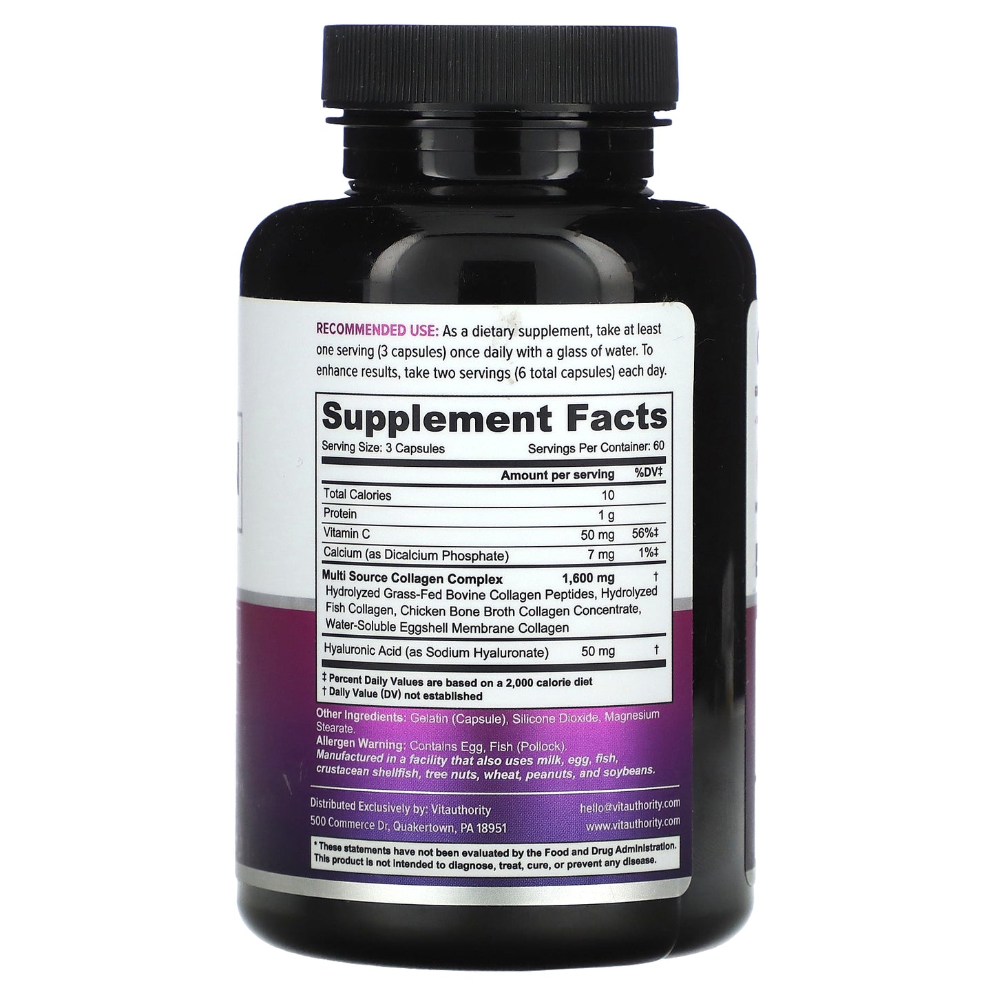 Vitauthority, Multi Collagen Capsules+, 180 Capsules