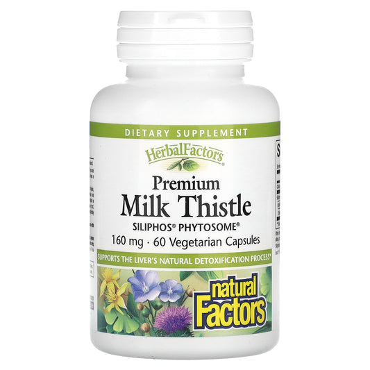 Natural Factors, Premium Milk Thistle, 160 mg, 60 Vegetarian Capsules