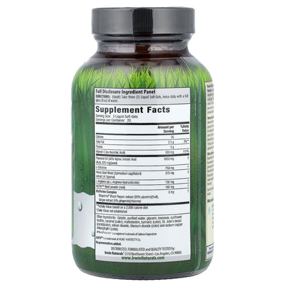 Irwin Naturals, Power-Male Horny Goat Weed, With Nitric Oxide Booster, 60 Liquid Soft-Gels