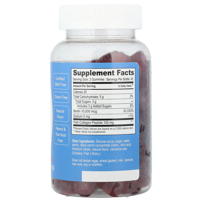 Doctor's Finest, Collagen With Biotin Gummies, Raspberry, 90 Gummies