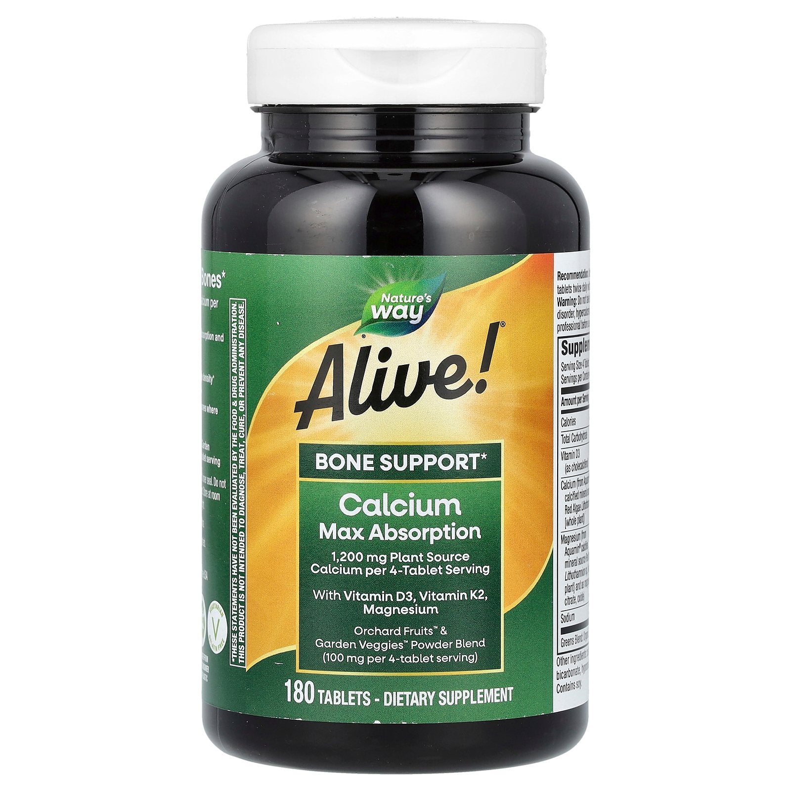 Nature's Way, Alive! Calcium Max Absorption, 180 Tablets