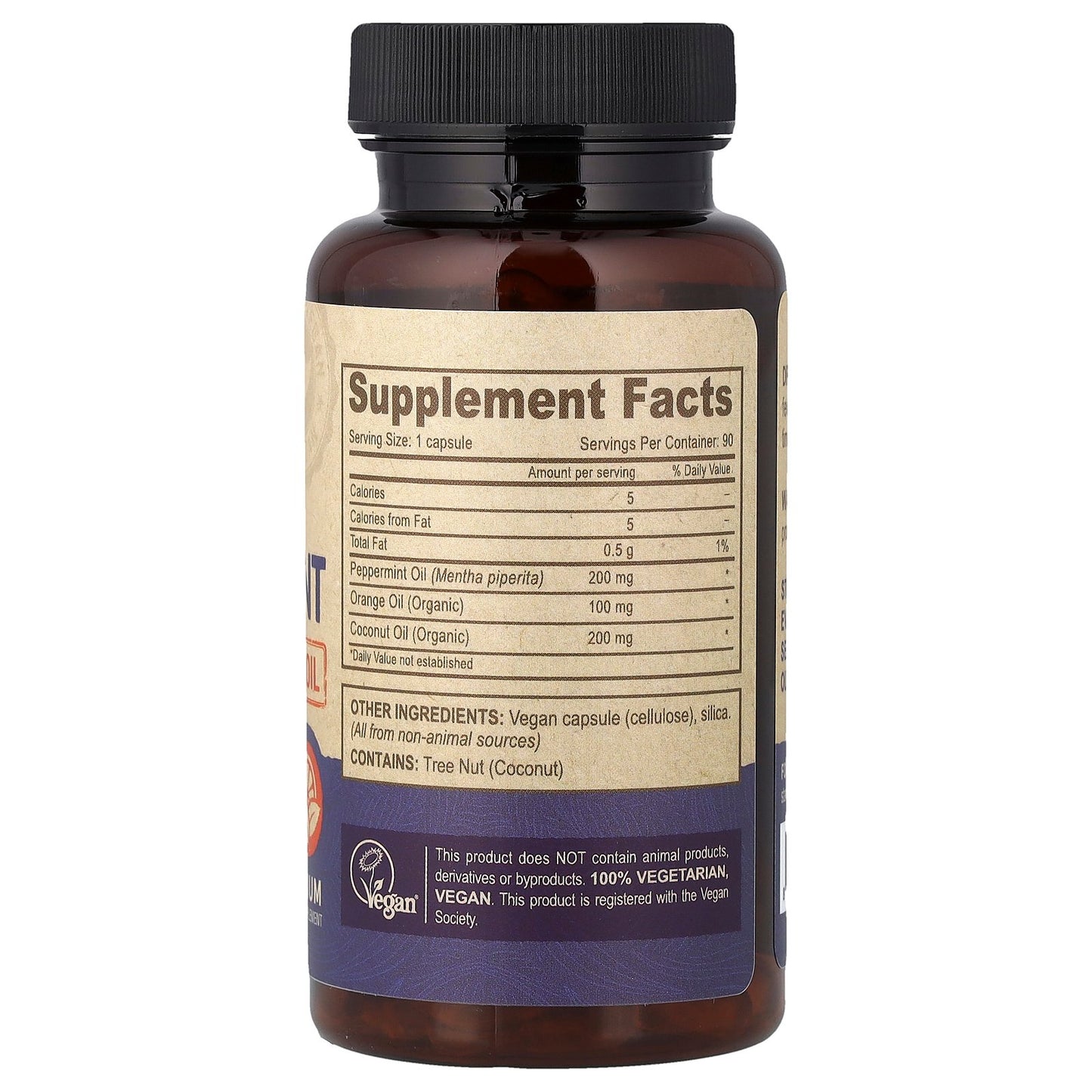 Deva, Vegan Peppermint Oil with Orange Oil, 90 Vegan Caps