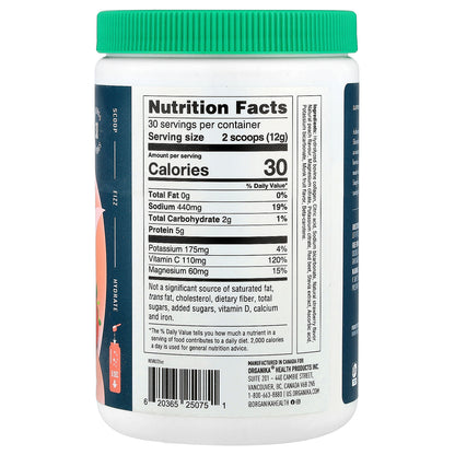 Organika, Electrolytes + Enhanced Collagen™, Juicy Strawberry Peach, 12.7 oz (360 g)