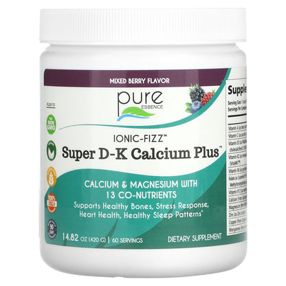 Pure Essence, lonic-Fizz™, Super D-K Calcium Plus™, Mixed Berry, 14.82 oz (420 g)