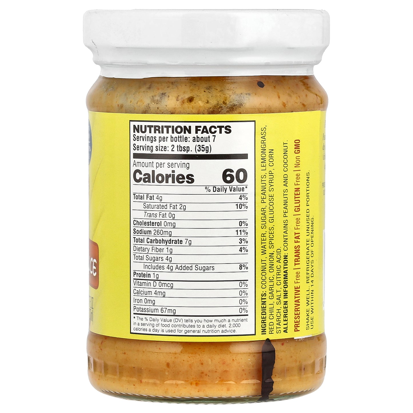 A Taste Of Thai, Peanut Satay Sauce,  7 fl oz (207 ml)