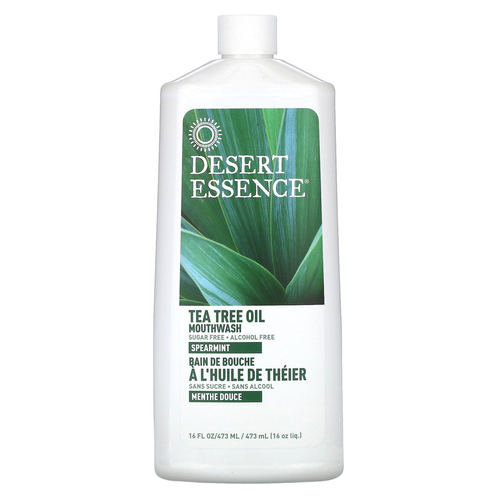 Desert Essence, Tea Tree Oil Mouthwash, Spearmint, 16 fl oz (473 ml)