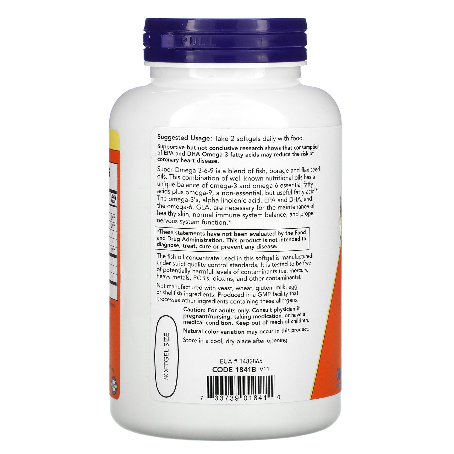 NOW Foods, Super Omega 3-6-9, 180 Softgels