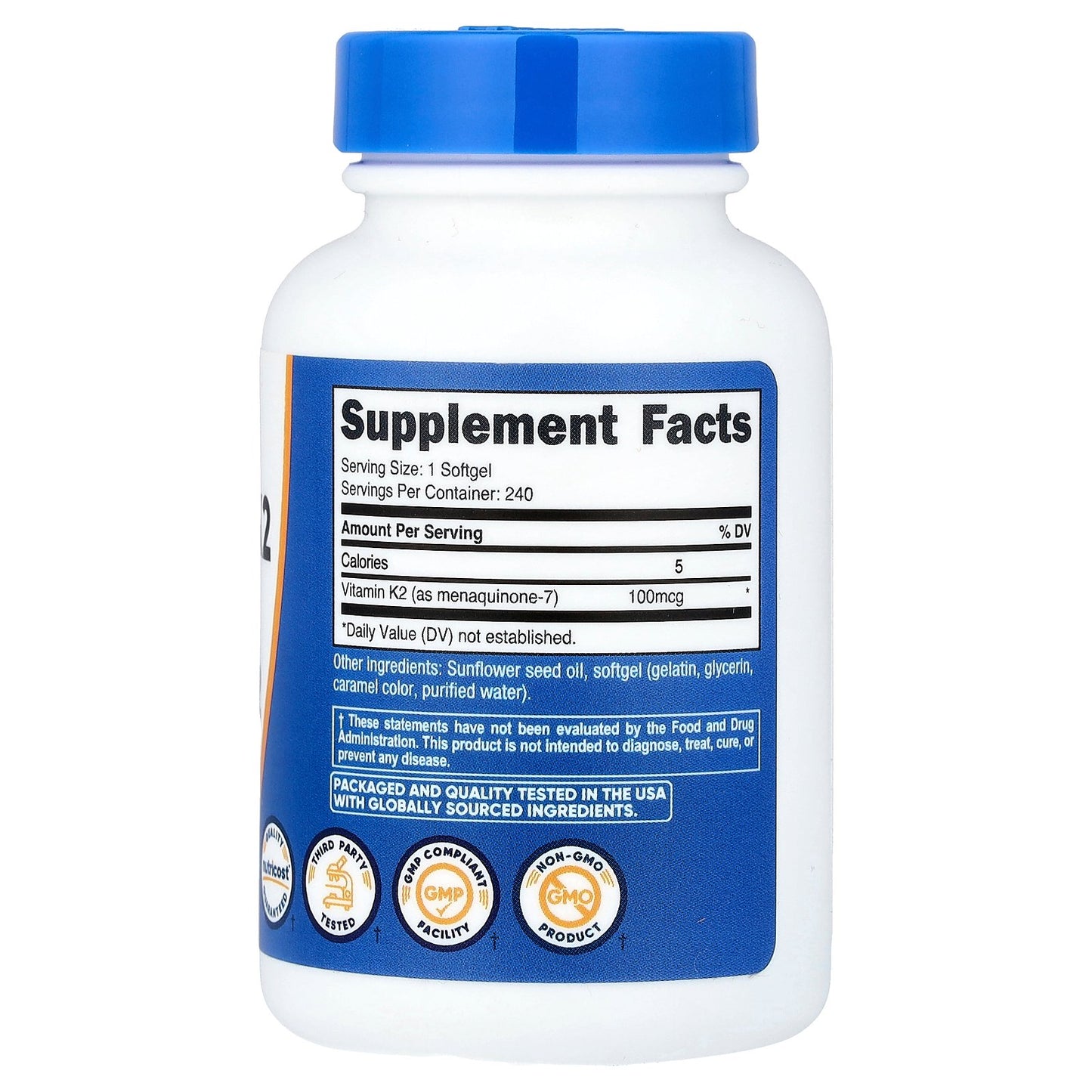 Nutricost, Vitamin K2 MK-7, 100 mcg, 240 Softgels