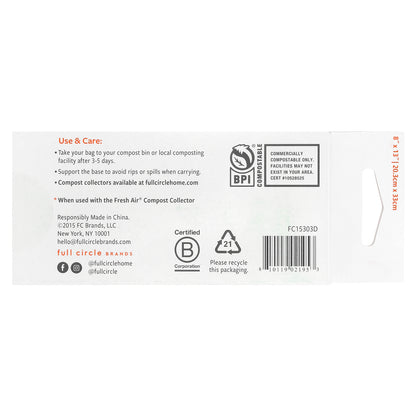 Full Circle, Fresh Air™, Compostable Food Waste Bags, Unscented , 25 Bags