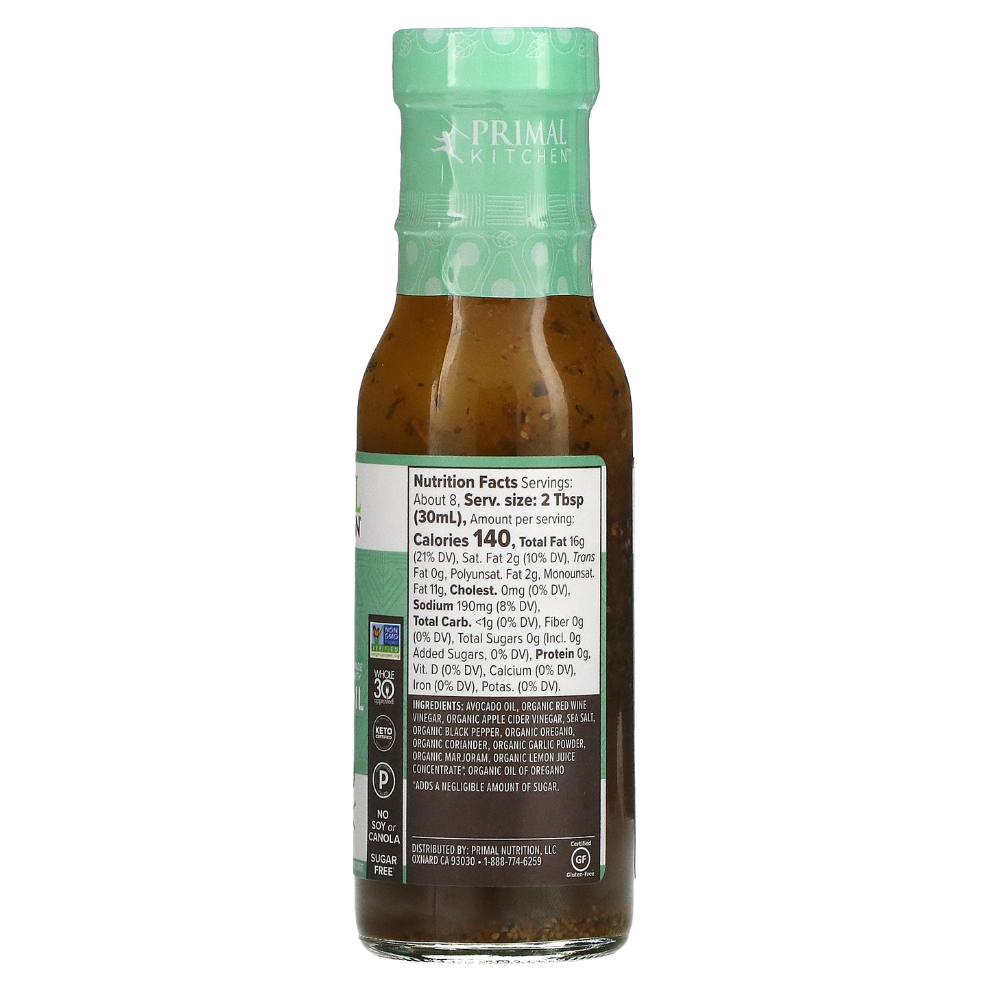 Primal Kitchen, Dressing & Marinade Made with Avocado Oil, Greek, 8 fl oz (236 ml)