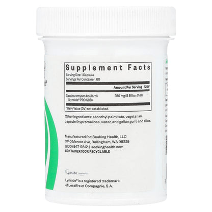 Seeking Health, Saccharomyces Boulardii, 5 Billion CFU, 60 Capsules