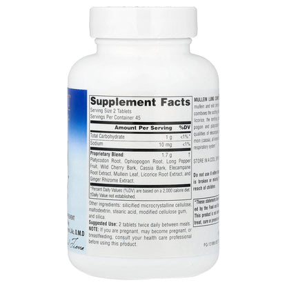 Planetary Herbals, Mullein, Lung Complex™, 90 Tablets