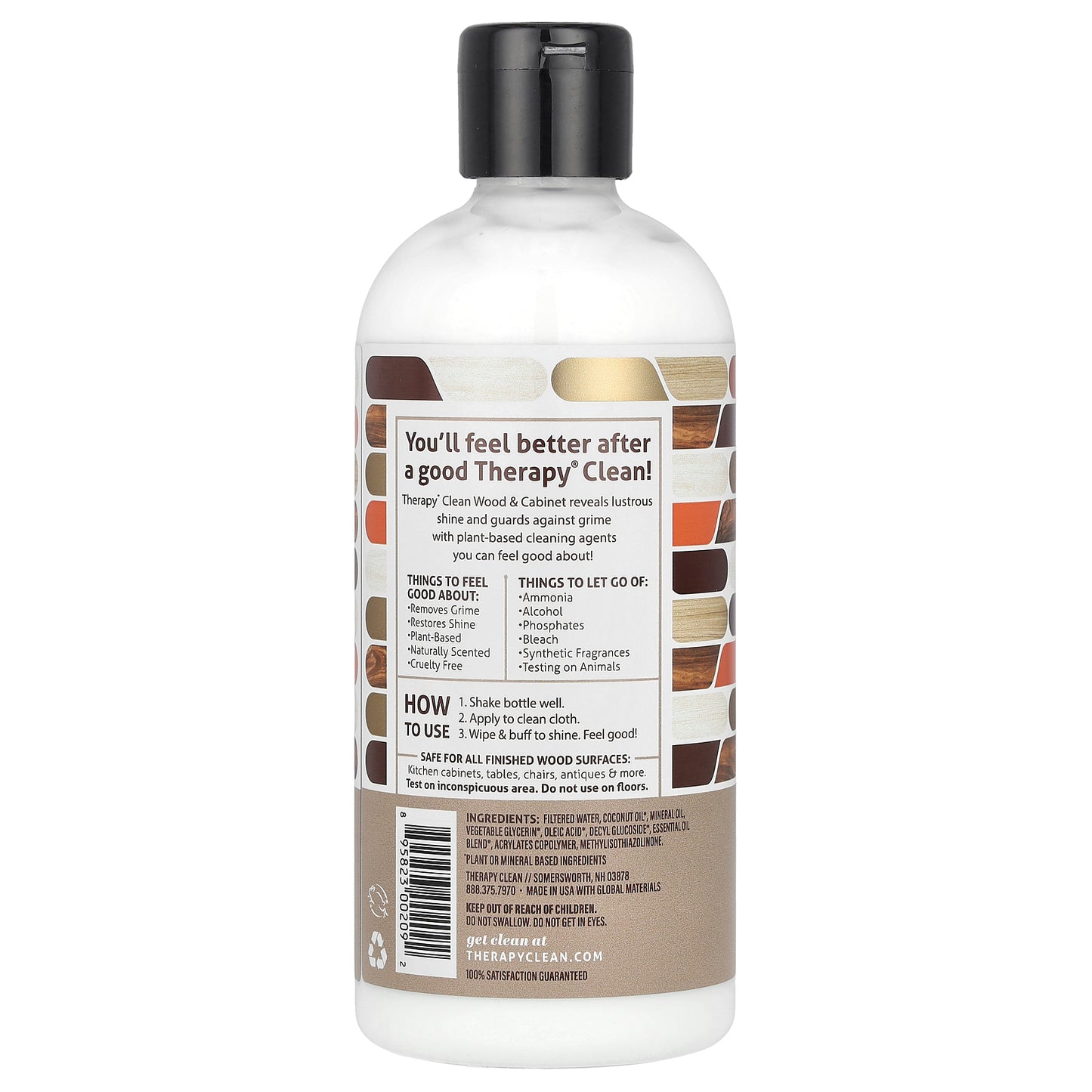 Therapy Clean, Wood & Cabinet, Cleaner & Polish with Essential Oils, 16 fl oz (473 ml)