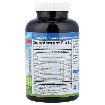 Carlson, B-100 Gels, 100 Soft Gels