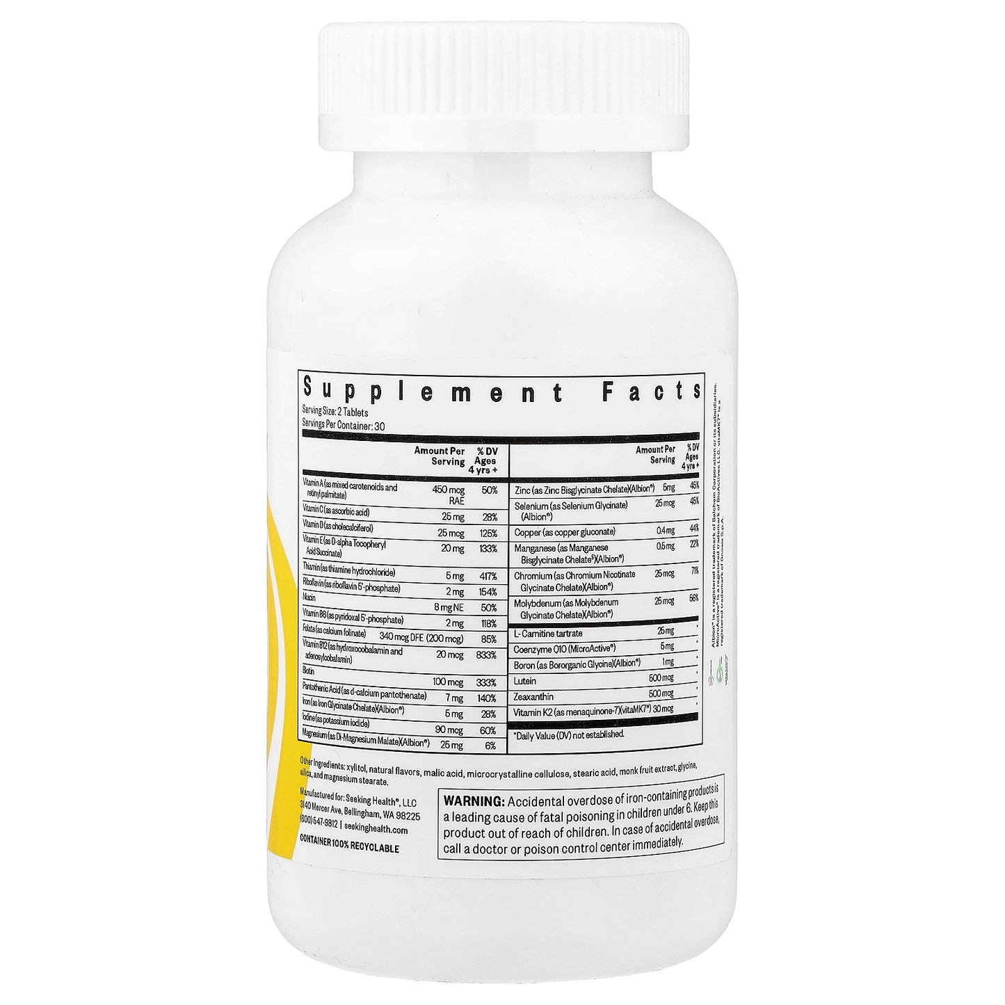 Seeking Health, Kids Multivitamin Chewable MF, 60 Chewable Tablets