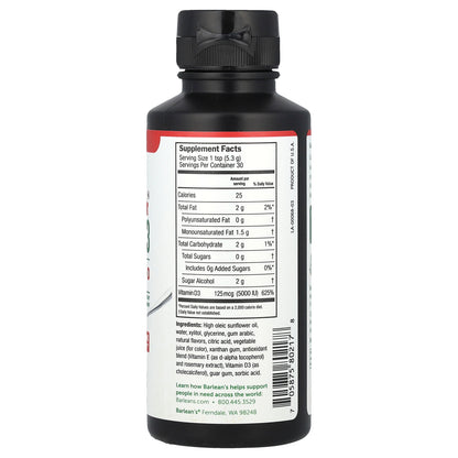 Barlean's, Seriously Delicious, Liquid Vitamin D3, Strawberry Milkshake, 125 mcg (5,000 IU), 5.6 oz (159 g)