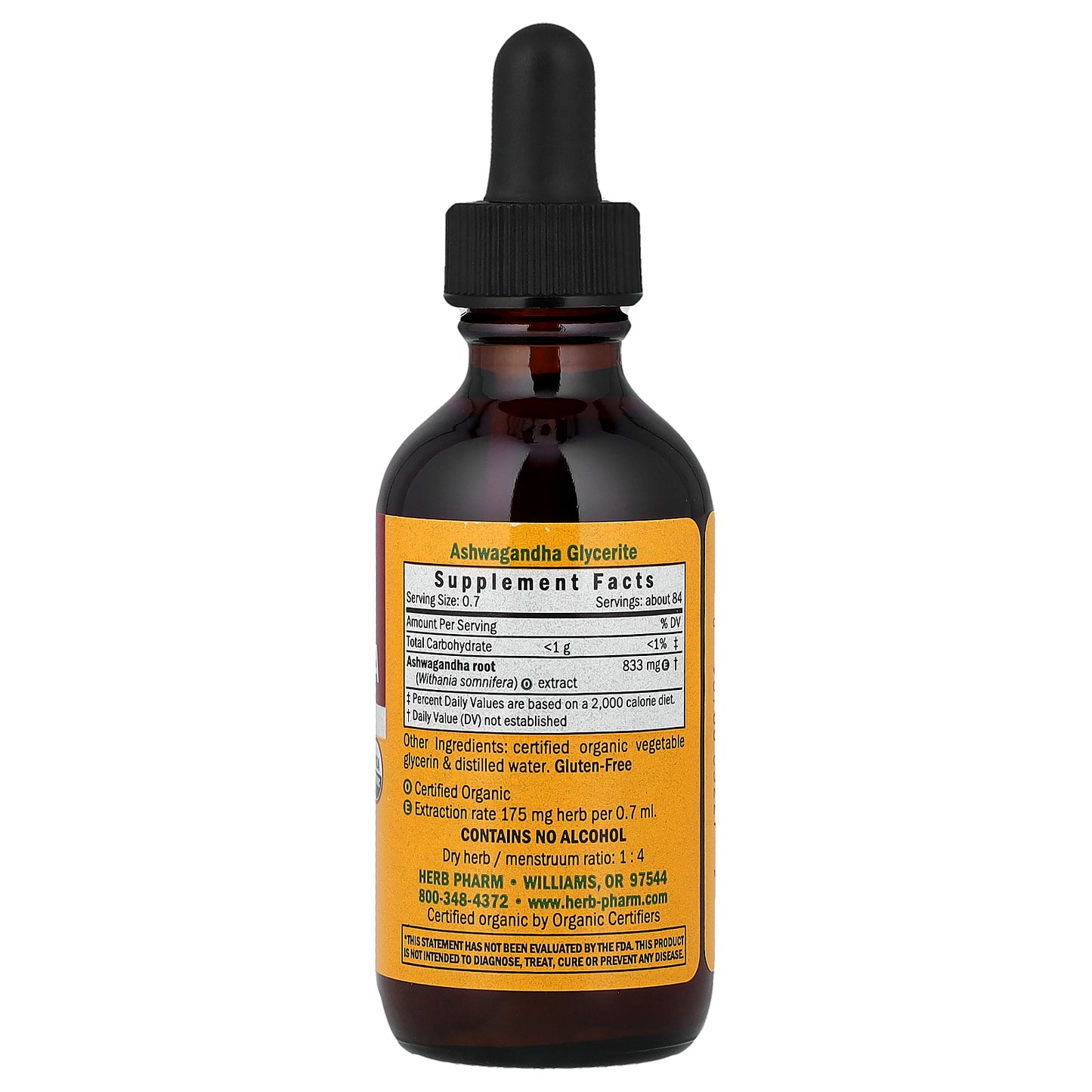 Herb Pharm, Ashwagandha, Alcohol-Free, 2 fl oz (60 ml)