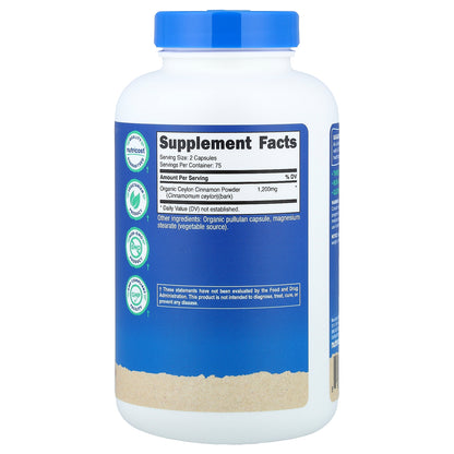 Nutricost, Ceylon Cinnamon, 150 Capsules (600 mg per Capsule)
