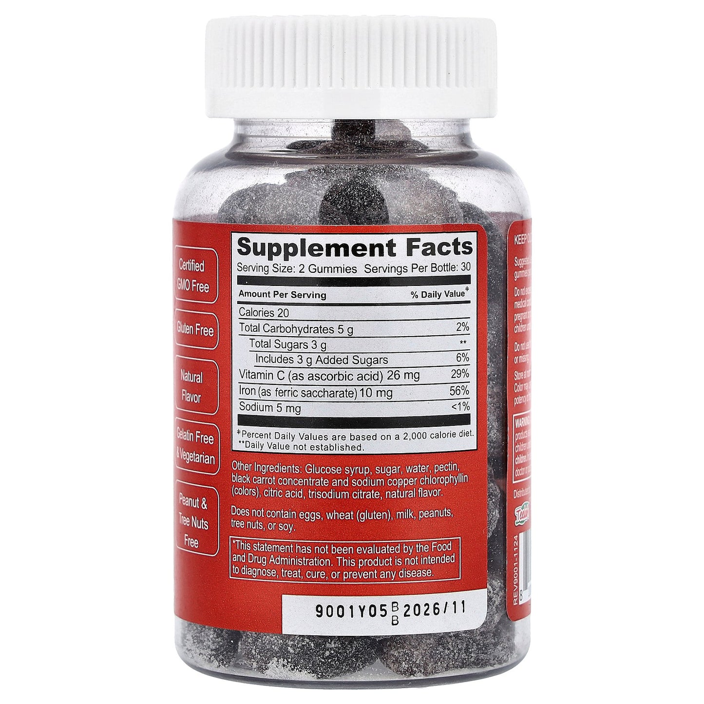 Doctor's Finest, Iron with Vitamin C, Grape, 60 Gummies