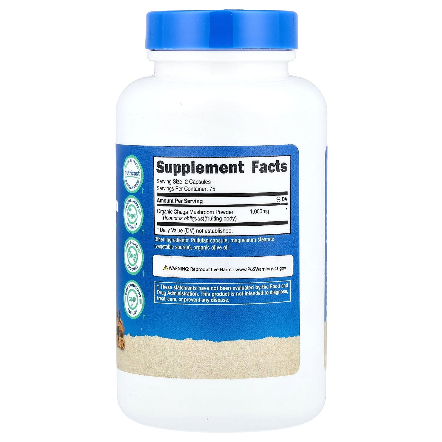 Nutricost, Chaga Mushroom, 150 Capsules (500 mg per Capsule)