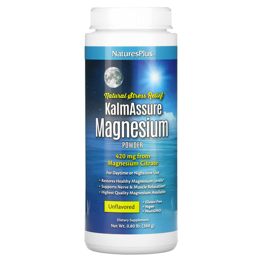 NaturesPlus, KalmAssure Magnesium Powder, Unflavored, 0.8 lb (360 g)