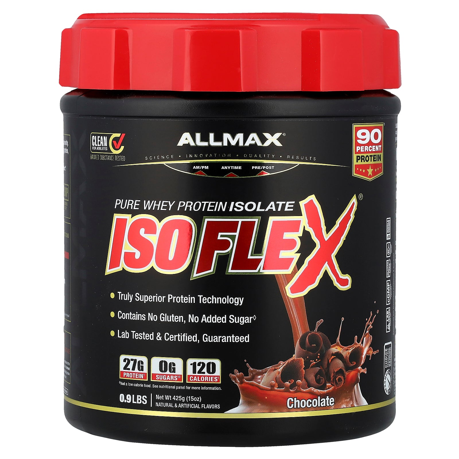 ALLMAX, ISOFLEX®, Pure Whey Protein Isolate, Chocolate, 0.9 lbs (425 g)