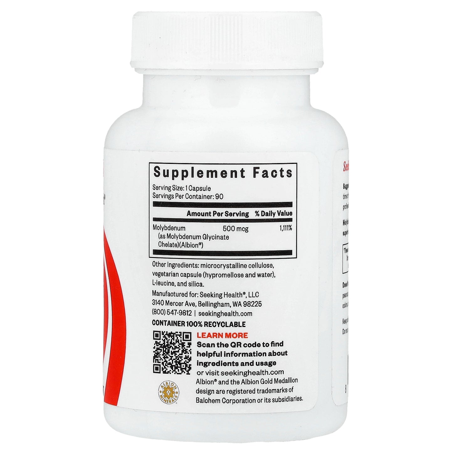 Seeking Health, Molybdenum, 500 mcg, 90 Capsules