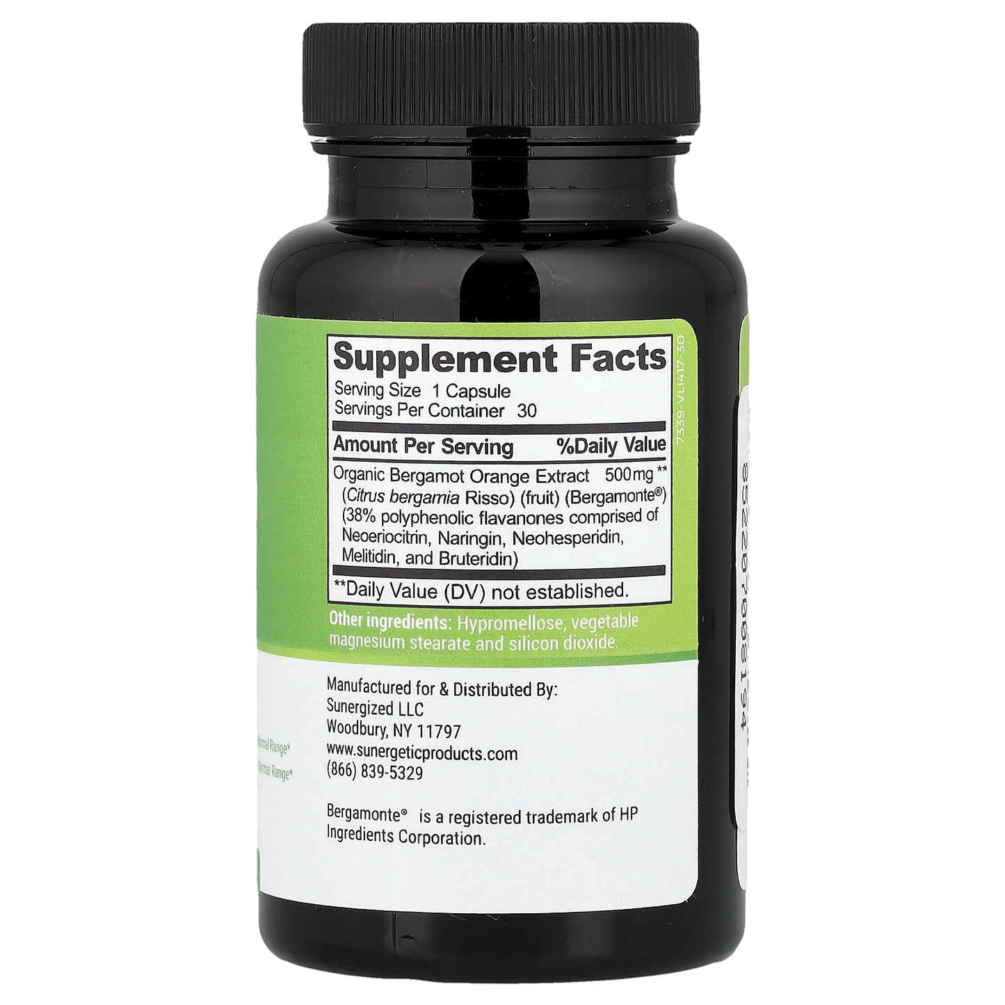 Sunergetic, Citrus Bergamot, 500 mg , 30 Capsules