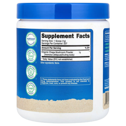 Nutricost, Organic Chaga Mushroom, Unflavored, 8.1 oz (227 g)