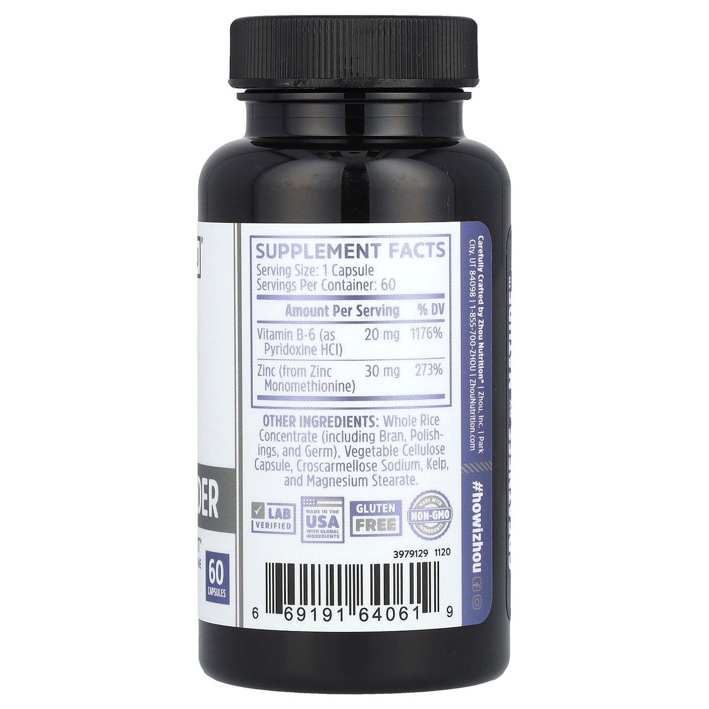 Zhou Nutrition, Zinc Defender, 60 Capsules