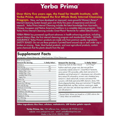 Yerba Prima, Women's Renew Internal Cleansing, 3 Part Program, 300 Capsules