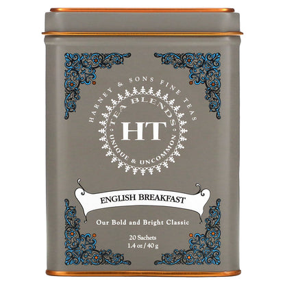 Harney & Sons, HT Tea Blend, English Breakfast, 20 Tea Sachets, 1.4 oz (40 g)