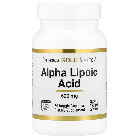 California Gold Nutrition, Alpha Lipoic Acid, 600 mg, 60 Veggie Capsules