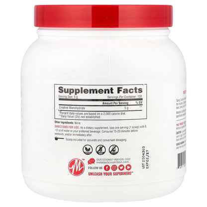 Metabolic Nutrition, Creatine, Unflavored, 17.64 oz (500 g)