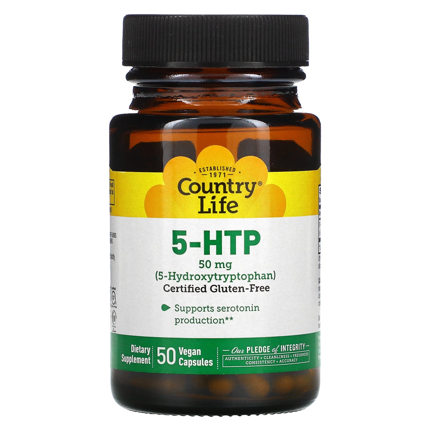 Country Life, 5-HTP, 50 mg, 50 Vegan Capsules