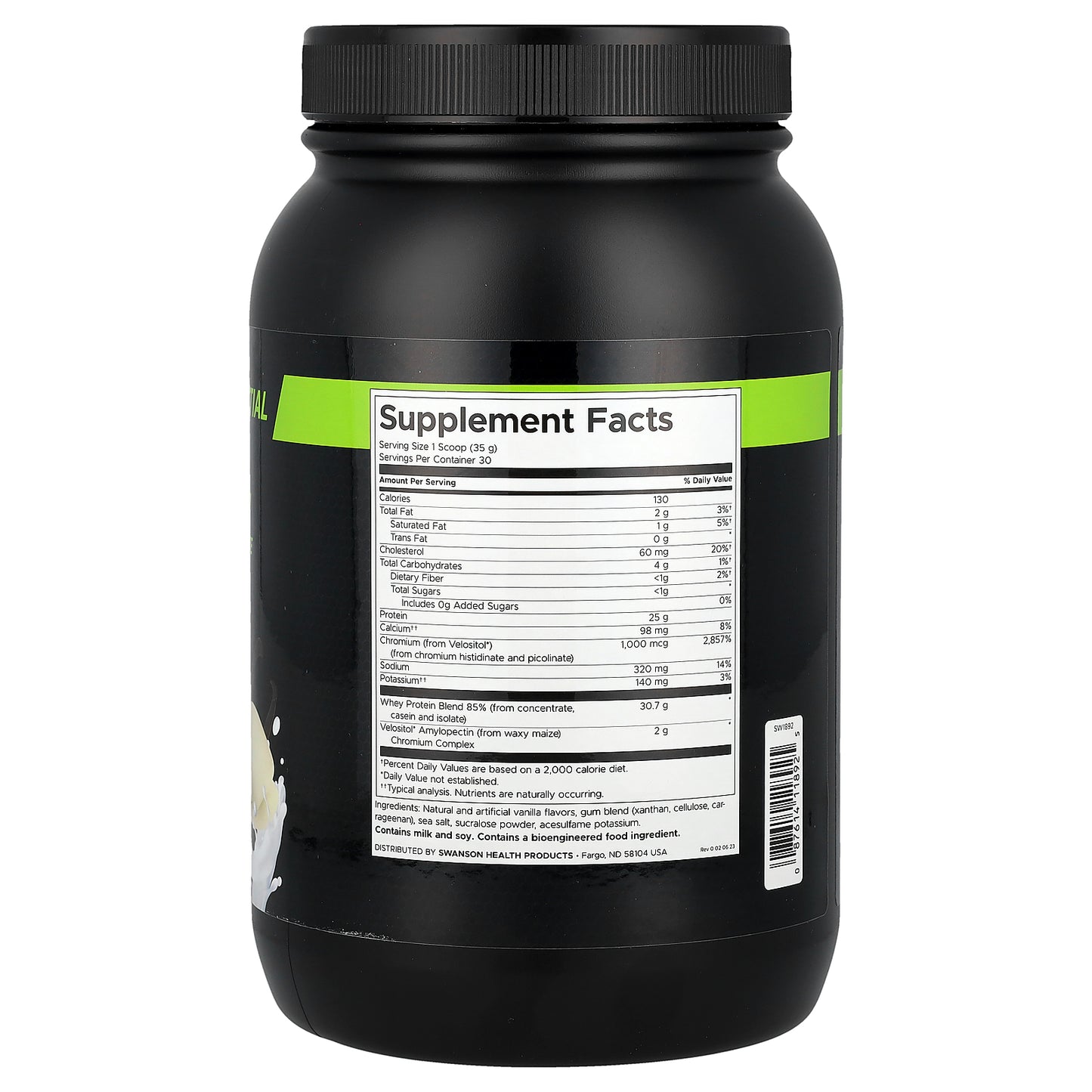 Swanson, Full Potential Whey Protein, Vanilla, 2.31 lbs (1,050 g)