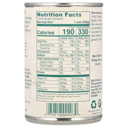 Bar Harbor, New England Clam Chowder, 15 oz (425 g)