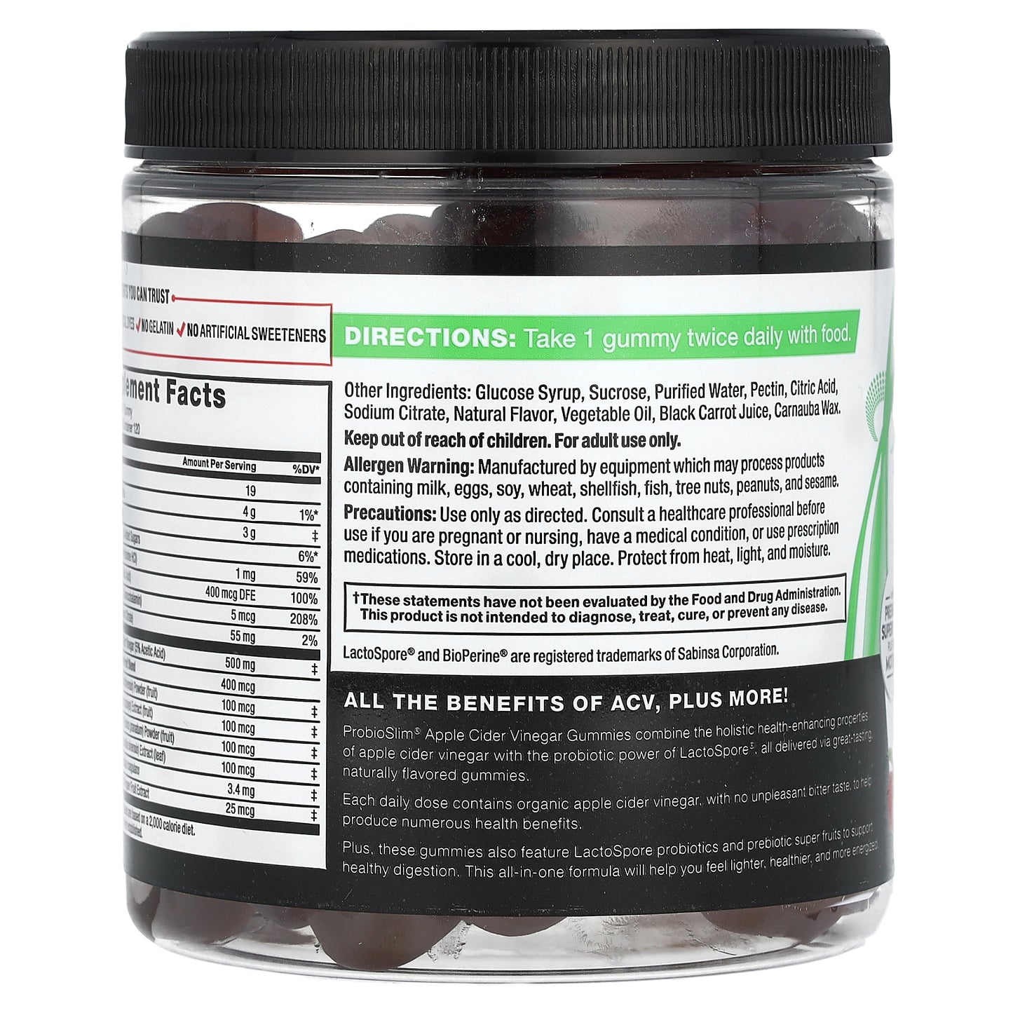 Force Factor, ProbioSlim®, Keto ACV Gummies, Apple, 120 Gummies