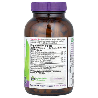 Oregon's Wild Harvest, Organic Milk Thistle Dandelion, 180 Vegan Capsules