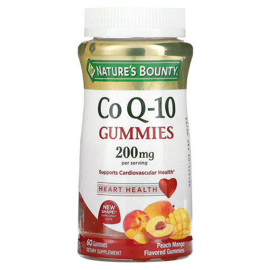 Nature's Bounty, Co Q-10 Gummies, Peach Mango, 200 mg, 60 Gummies (100 mg per Gummy)