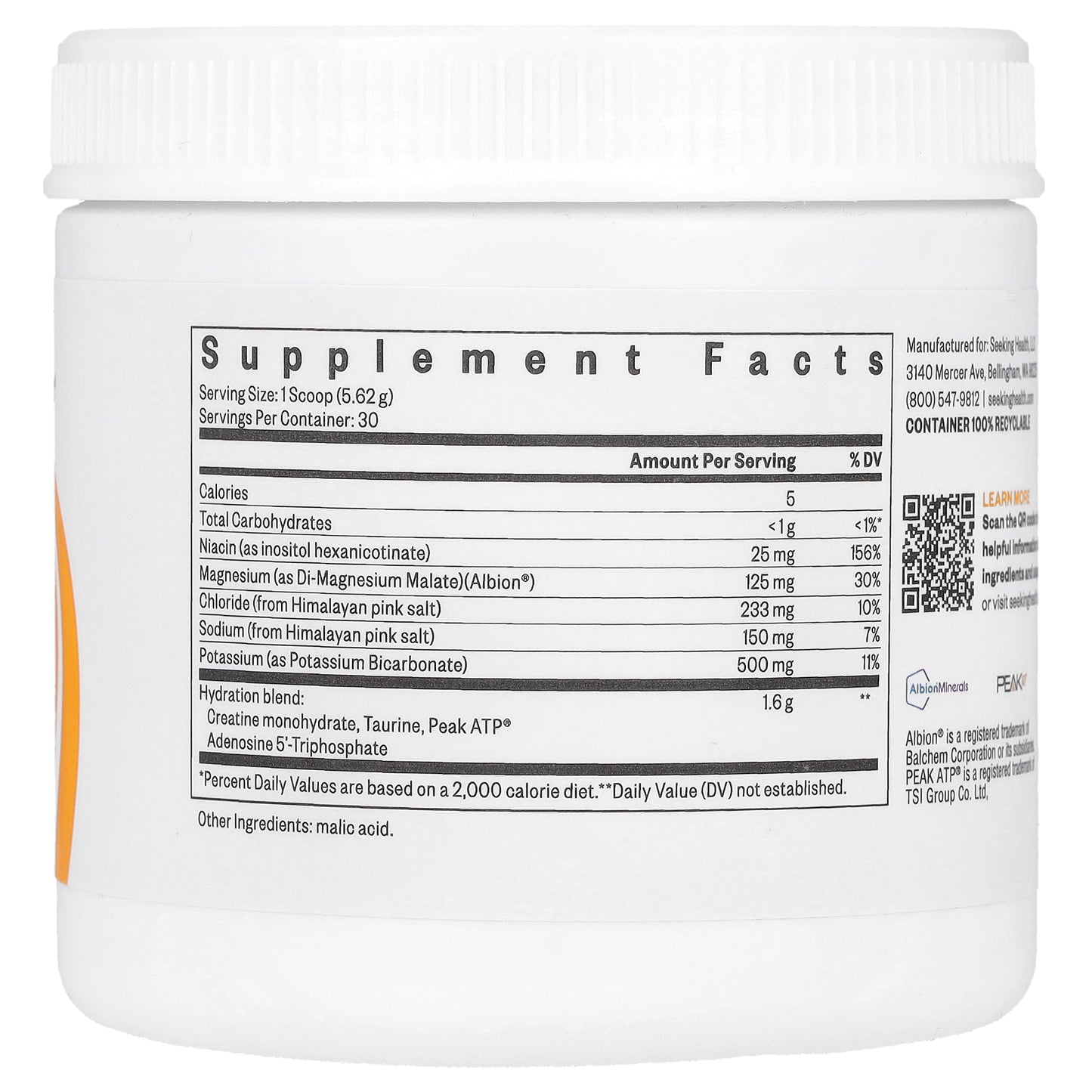 Seeking Health, Optimal Electrolyte, Unflavored, 5.94 oz (168.6 g)