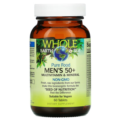 Natural Factors, Whole Earth & Sea, Men's 50+ Multivitamin & Mineral, 60 Tablets