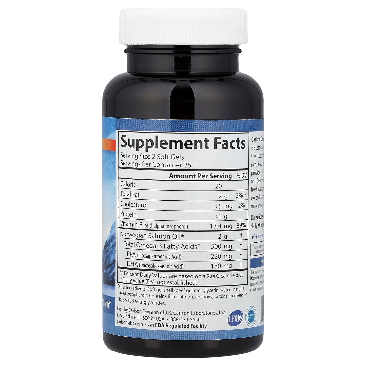 Carlson, Omega-3 Enriched Salmon Oil, 50 Soft Gels