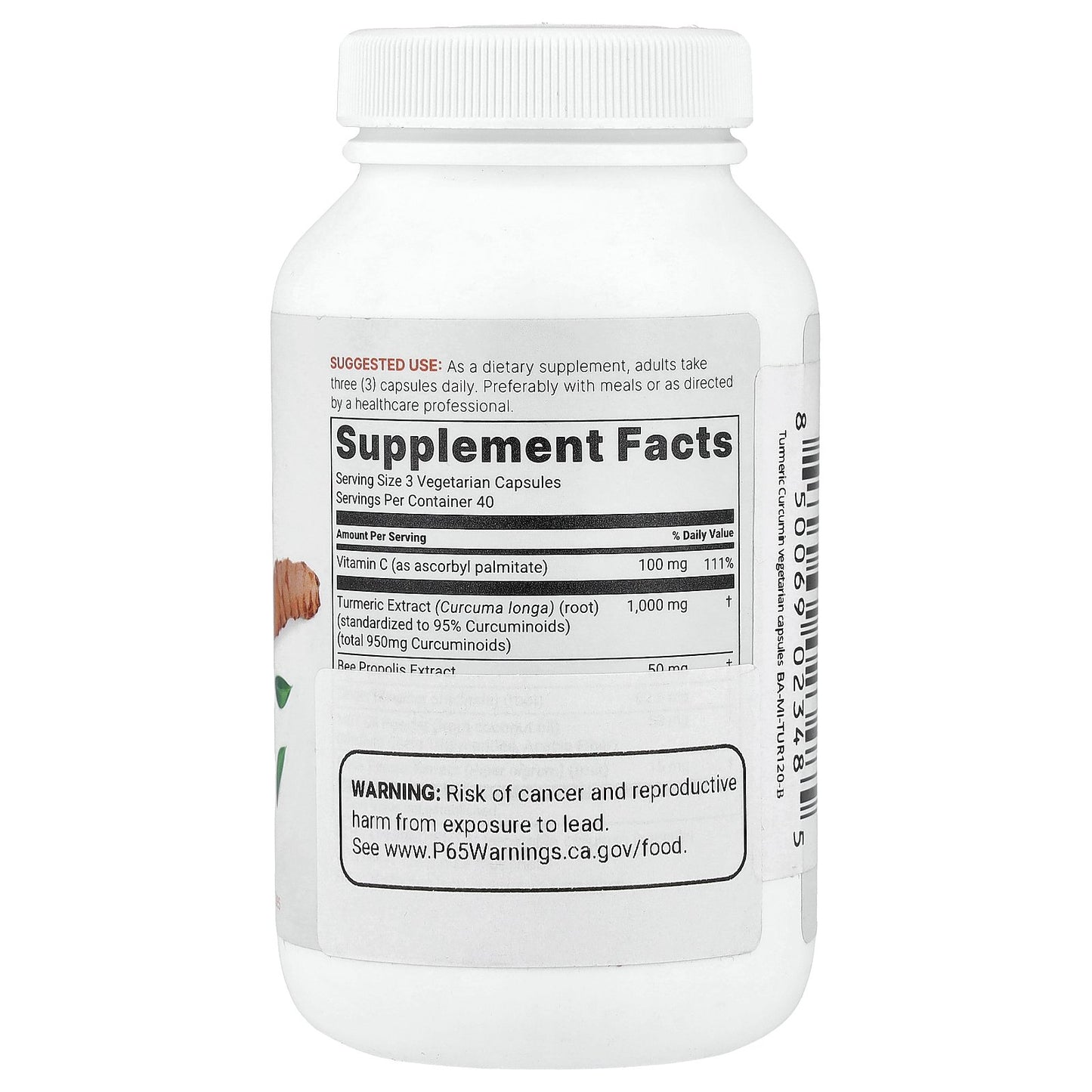 Micro Ingredients, Pure Turmeric Curcumin 95, 120 Vegetarian Capsules