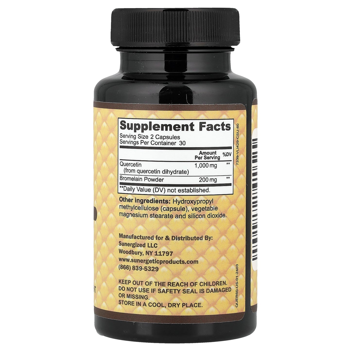 Sunergetic, Quercetin & Bromelain, 60 Capsules