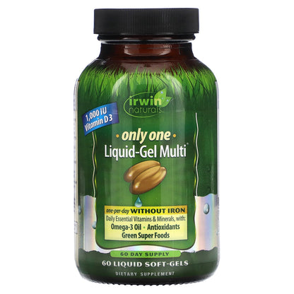 Irwin Naturals, Only One, Liquid-Gel Multi, Without Iron, 60 Liquid Soft-Gels