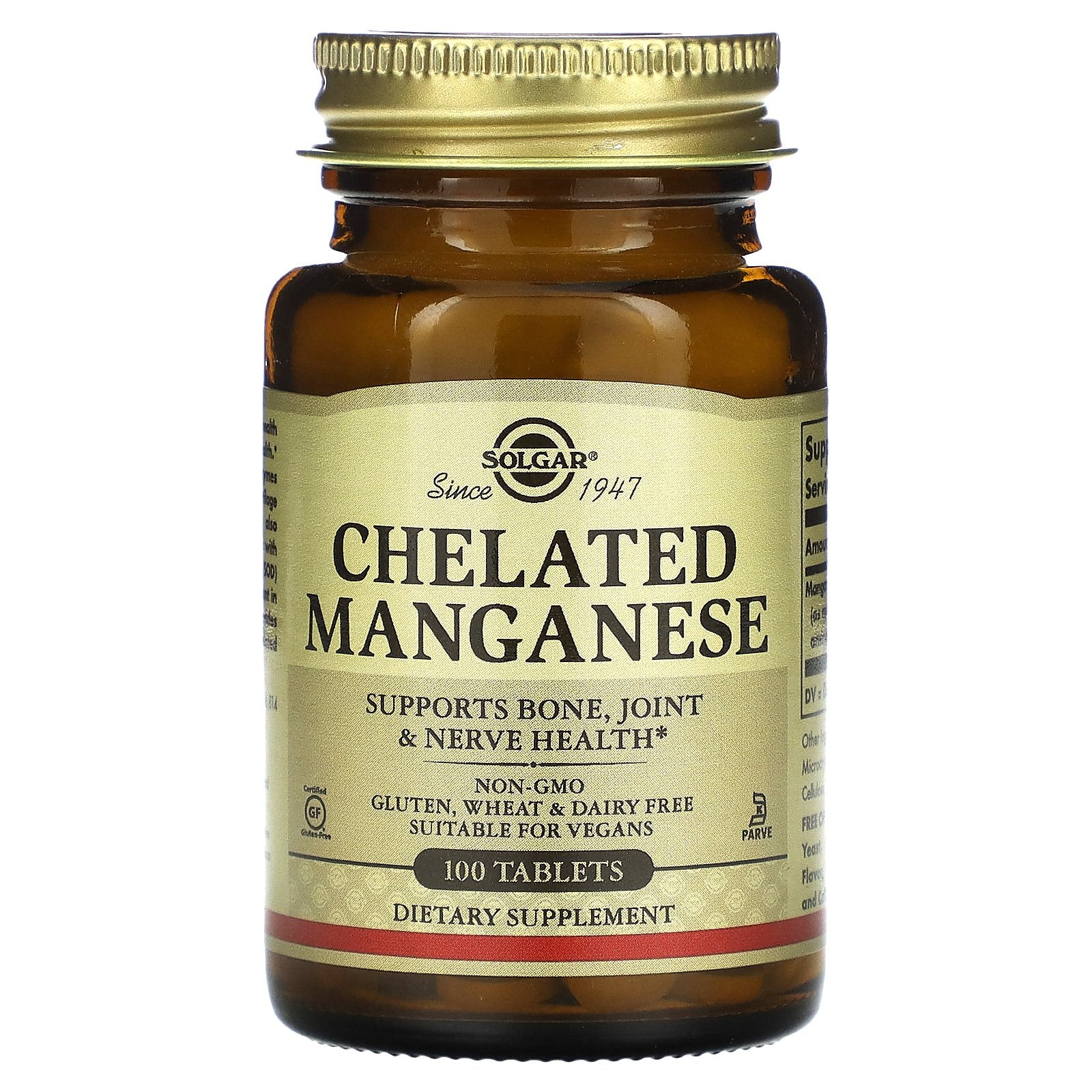 Solgar, Chelated Manganese, 100 Tablets